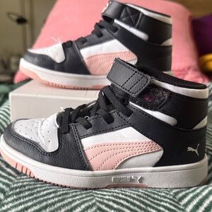 Puma Kids Sneakers - Black, White, and Pink